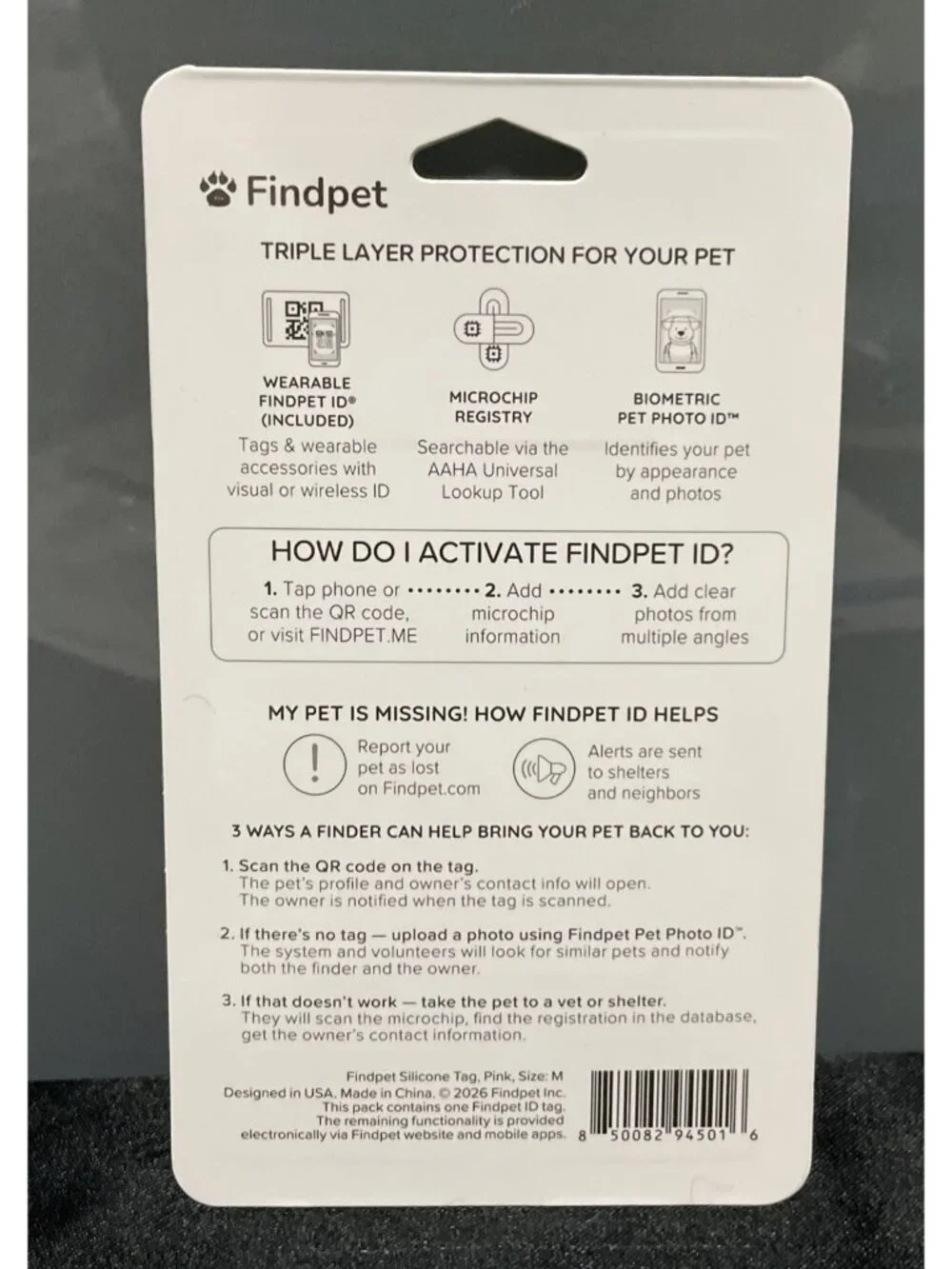 FindPet Wireless Locator Air Tag Comfort ID Collar Small Dog Track Scan Your Pet